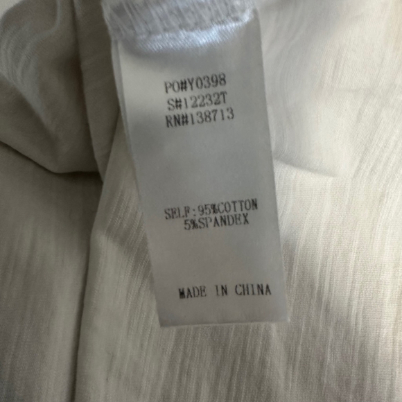 Women's Doe & Rae T-Shirt, M, White Ruffle Sleeve Short Sleeve - Picture 9 of 11